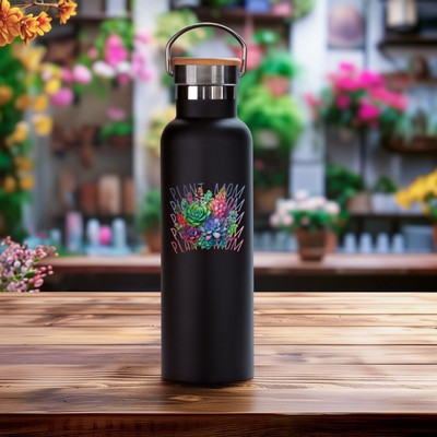 Pod Spirit Water Bottle With Bamboo Lid 20 Oz