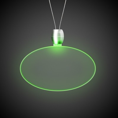 24" Green Oval Light-Up Pendant Necklace(Digi-Printed)