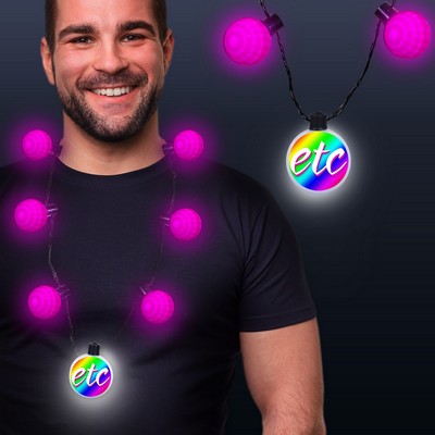 Pink LED Medallion Ball Necklace(Pad Printed)