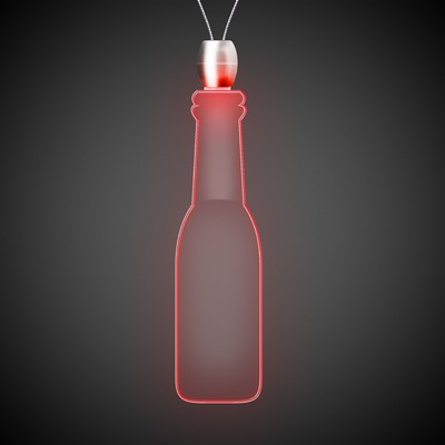 24" Red Round Bottle Light-Up Pendant Necklace(Laser Engraved)